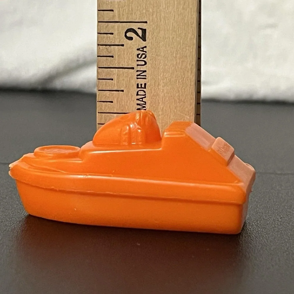 1993 Little Caesars Pizza Meal Prize Orange Boat SS CAESARS Diving Water Toy VTG